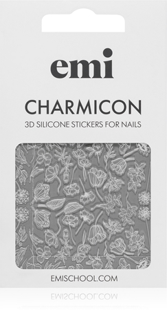 emi Charmicon White Flowers Naljepnice za nokte 3D