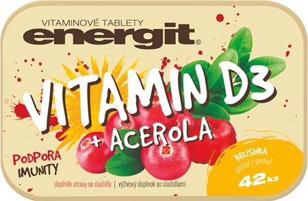 Energit Vitamin D3+acerola tablety na podporu imunitného systému