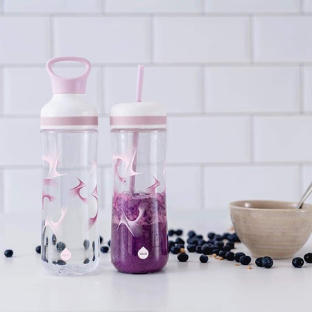 Equa Flow 2in1 Wasserflasche mit Strohhalm