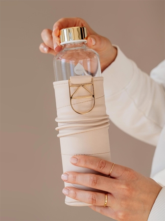 Equa Mismatch bottiglia d'acqua in vetro + involucro in similpelle