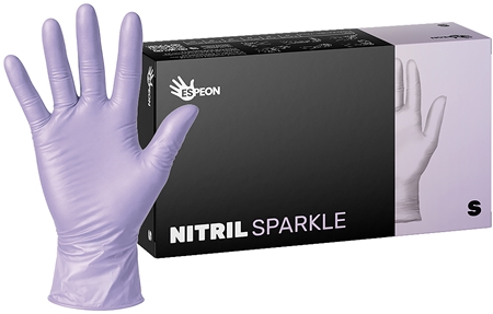 Espeon Nitril Sparkle Pearlescent Violet γάντια νιτριλίου χωρίς πούδρα