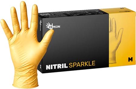 Espeon Nitril Sparkle Pearlescent Gold γάντια νιτριλίου χωρίς πούδρα