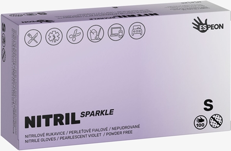 Espeon Nitril Sparkle Pearlescent Violet gants non poudrés en nitrile