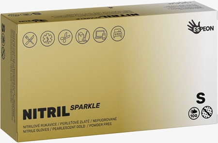 Espeon Nitril Sparkle Pearlescent Gold gants non poudrés en nitrile