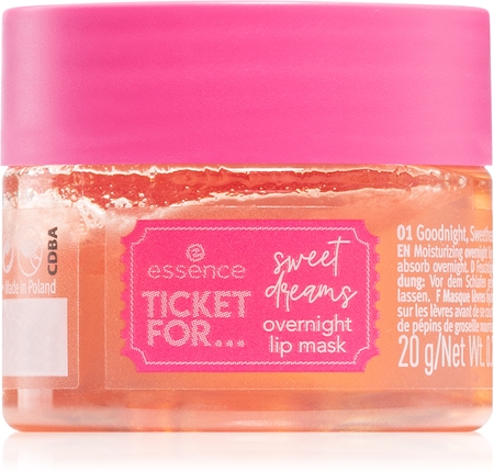 essence TICKET FOR... sweet dreams fugtende læbemaske Nat
