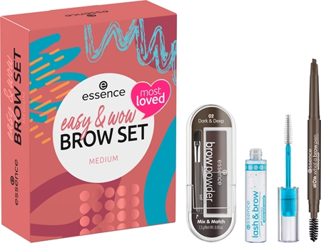 essence easy & WOW zestaw upominkowy do brwi odcień Medium