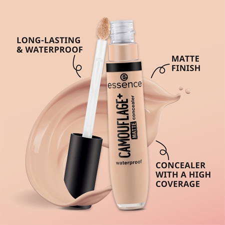 essence CAMOUFLAGE+ MATTE Liquid Concealer with matt effect