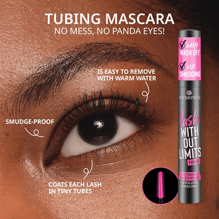 essence lash WITHOUT LIMITS TUBING μάσκαρα για όγκο και επιμήκυνση
