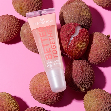 essence Say It With Juicy Better Together shimmering lip gloss