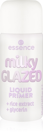 essence milky GLAZED feuchtigkeitsspendender Primer unter dem Make-up mit aufhellender Wirkung