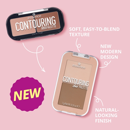 essence CONTOURING DUO PALETTE kontūravimo priemonių paletė