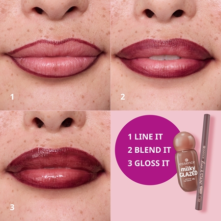 essence milky GLAZED tönender Lippenbalsam mit Glanz