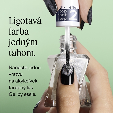 essie Gel by essie vrchný lak na nechty trblietavý