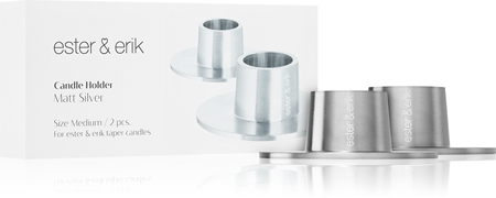 ester & erik accessories matt silver Kerzenständer