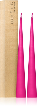 ester & erik cone candles clear pink (no. 41) gyertya