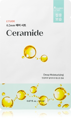 ETUDE 0.2 Therapy Air Mask Ceramide Máscara em folha com efeito hidratante renovador de barreira cutâneo