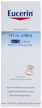 Eucerin Hyal-Urea crema notte antirughe per pelli secche e atopiche