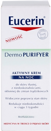 Eucerin Dermo Purifyer нічний зволожуючий крем для жирної та проблемної шкіри
