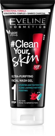 Eveline Cosmetics #Clean Your Skin čistiaci pleťový gél pre mastnú pleť