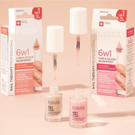 Eveline Cosmetics Nail Therapy Care & Colour balzam za nohte 6 v 1