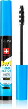 Eveline Cosmetics Total Action correttore per sopracciglia con henna 8 in 1