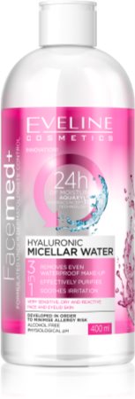 Eveline Cosmetics FaceMed+ água micelar hialurónica 3 em 1