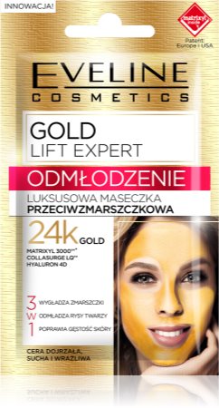 Eveline Cosmetics Gold Lift Expert fiatalító maszk 3 az 1-ben