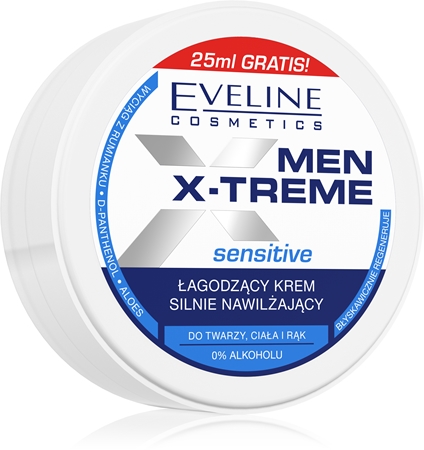 Eveline Cosmetics Men X-Treme Sensitive crema hidratante y calmante para cara, cuerpo y manos