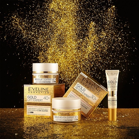 Eveline Cosmetics Gold Revita Expert festigende und glättende Creme mit Goldpuder