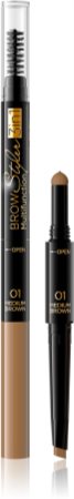 Eveline Cosmetics Brow Styler matita di precisione per sopracciglia 3 in 1