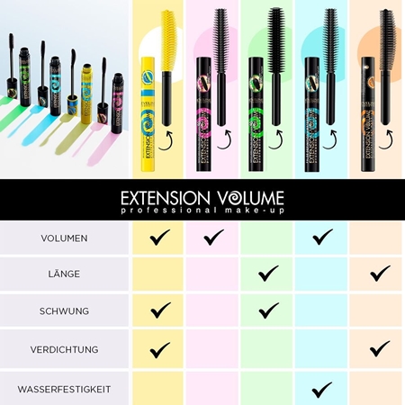 Eveline Cosmetics Extension Volume Mascara mit Push-Up Effekt