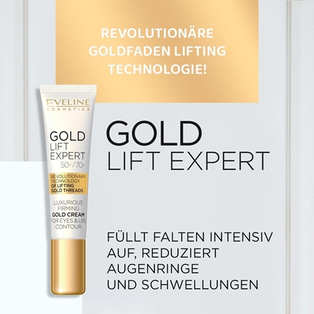 Eveline Cosmetics Gold Lift Expert verfeinernde Crem Für Lippen und Augenumgebung