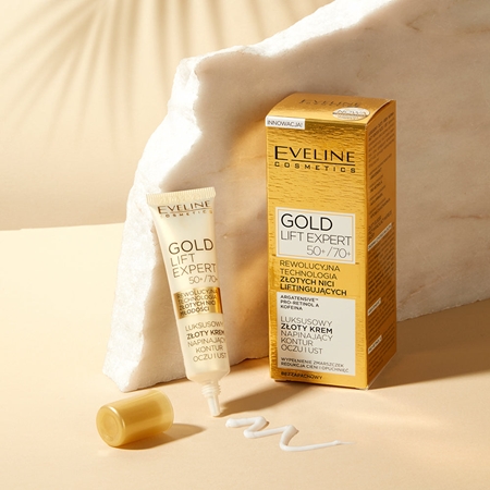 Eveline Cosmetics Gold Lift Expert verfeinernde Crem Für Lippen und Augenumgebung