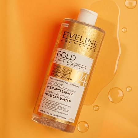 Eveline Cosmetics Gold Lift Expert reinigendes Mizellenwasser für reife Haut