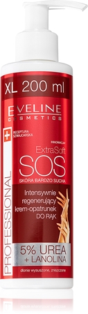 Eveline Cosmetics Extra Soft SOS krema za roke za suho in obremenjeno kožo z dozirno črpalko