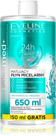 Eveline Cosmetics FaceMed+ água micelar mate