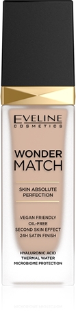 Eveline Cosmetics Wonder Match ilgai išliekantis skystasis makiažo pagrindas su hialurono rūgštimi