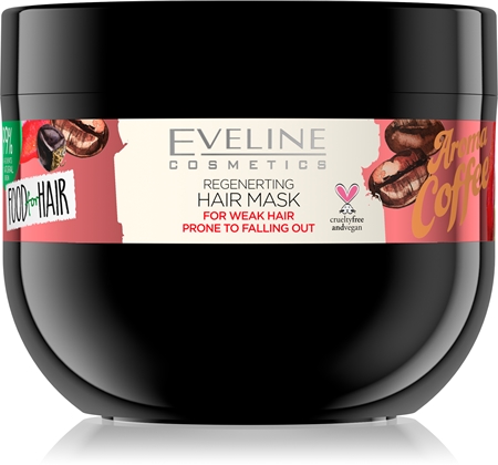 Eveline Cosmetics Food for Hair Aroma Coffee nährende Haarmaske für schwaches Haar mit Neigung zum Haarausfall
