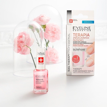 Eveline Cosmetics Nail Therapy Professional stärkender Nagellack für schwache und beschädigte Fingernägel mit Keratin