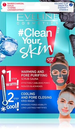 Eveline Cosmetics #Clean Your Skin masca pentru curatare profunda 2 in 1