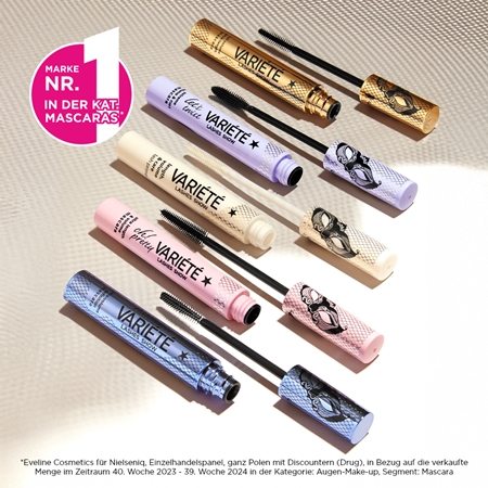Eveline Cosmetics Variété Lashes Show Mascara für längere, geschwungenere und vollere Wimpern