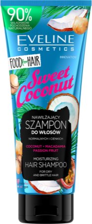 Eveline Cosmetics Food for Hair Sweet Coconut ενυδατικό σαμπουάν για λεπτά εως κανονικά μαλλιά