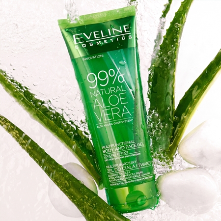 Eveline Cosmetics 99% Natural Aloe Vera Feuchtigkeitsgel Für Gesicht und Körper