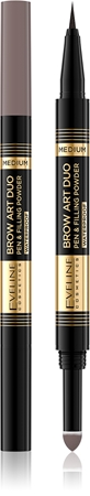 Eveline Cosmetics Brow Art Duo creion dermatograf cu două capete pentru sprâncene