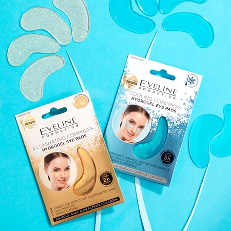 Eveline Cosmetics Gold Illuminating Compress hydrogelová maska na oční okolí se šnečím extraktem