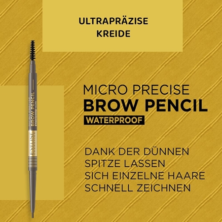 Eveline Cosmetics Micro Precise wasserfester Eyeliner mit 2 in 1 Bürste