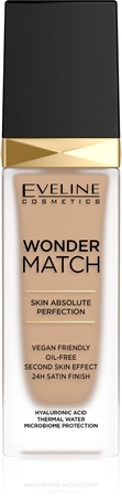 Eveline Cosmetics Wonder Match ilgai išliekantis skystasis makiažo pagrindas su hialurono rūgštimi