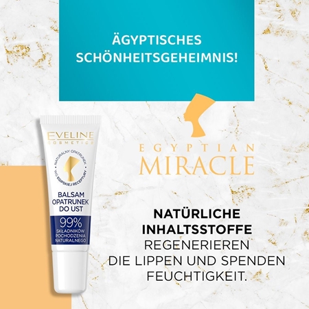 Eveline Cosmetics Egyptian Miracle nährendes und feuchtigkeitsspendendes Lippenbalsam mit antibakteriellem Zusatz