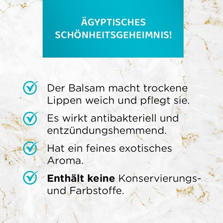 Eveline Cosmetics Egyptian Miracle nährendes und feuchtigkeitsspendendes Lippenbalsam mit antibakteriellem Zusatz