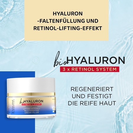Eveline Cosmetics Bio Hyaluron 3x Retinol System Liftingcreme für Tag und Nacht 50+